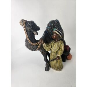 1997 Enesco Mahogany Miracle Camel Driver with Camel Nativity Parastone 302414